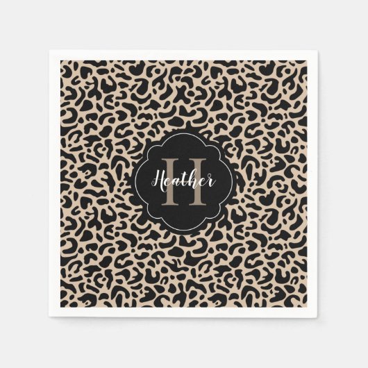 Monogram Leopard Print Servet (Voorkant)