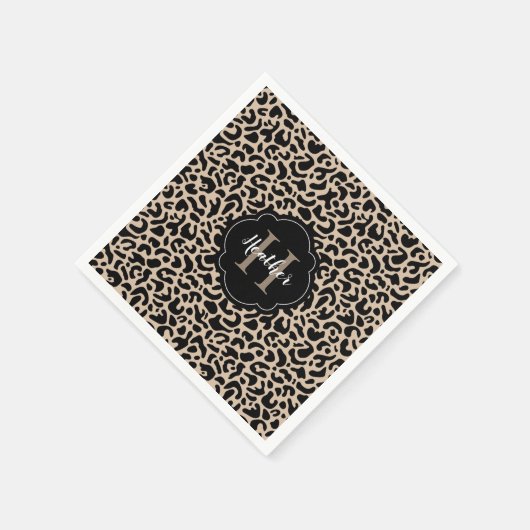 Monogram Leopard Print Servet (Hoek)
