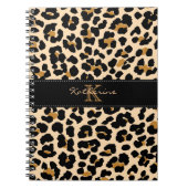 Monogram Leopard Print Spiral notebook Notitieboek (Voorkant)