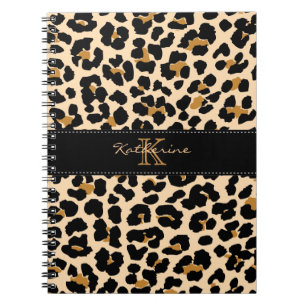 Monogram Leopard Print Spiral notebook Notitieboek