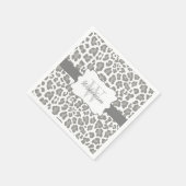 Monogram Leopard Witte en Grijze Cocktail servet (Hoek)