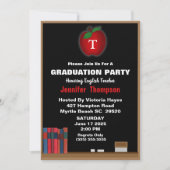 Monogram leraar Chalkboard Graduation Party Kaart (Voorkant)