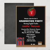 Monogram leraar Chalkboard Graduation Party Kaart (Voorkant / Achterkant)