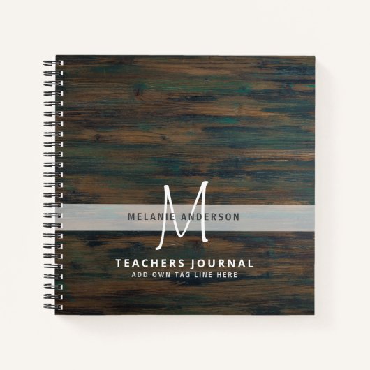 Monogram Leraren Dank u Eind jaar Cadeautje Notitieboek (Voorkant)