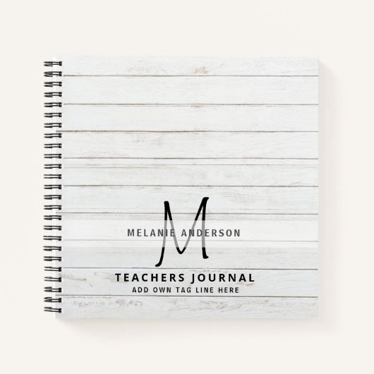 Monogram Leraren Dank u Eind jaar Cadeautje Notitieboek (Voorkant)