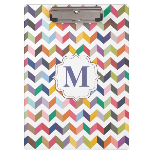 Monogram leraren Klembord Chevron Pattern (Voorkant)