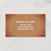 Monogram | Leren dubbel gestikt Visitekaartje (Achterkant)