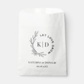 Monogram Let Love Grow Seed Wedding Favor Bag Bedankzakje (Voorkant)
