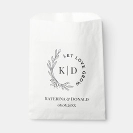 Monogram Let Love Grow Seed Wedding Favor Bag Bedankzakje