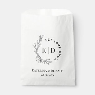 Monogram Let Love Grow Seed Wedding Favor Bag Bedankzakje