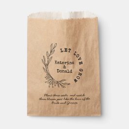 Monogram Let Love Grow Seed Wedding Favor Bag Bedankzakje