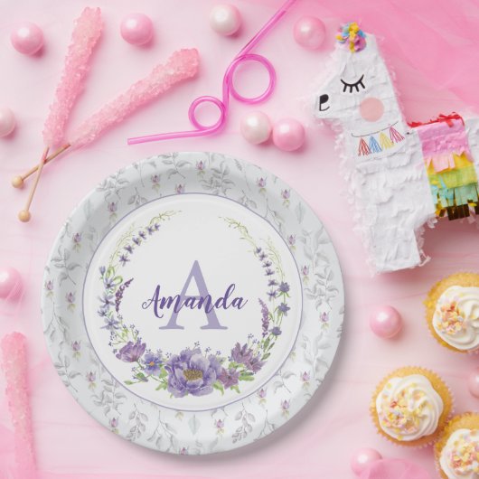 Monogram - letter A, aangepast Papieren Bordje (Feest)