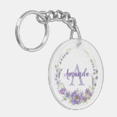 Monogram - letter A, aangepast Sleutelhanger (Voorkant Links)