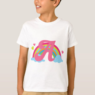 Monogram Letter A Alphabet Rainbow T-shirt