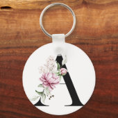 Monogram Letter A Bruidsmeisje Sleutelhanger (Voorkant)
