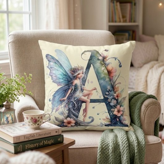 Monogram Letter A Feeërieke Kussen
