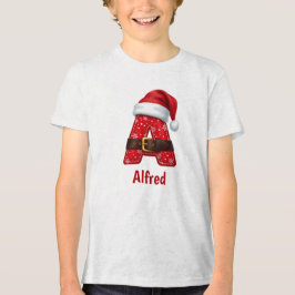 Monogram letter A kerstman pak Kerstalfabet	 Tri-Blend Shirt