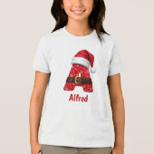 Monogram letter A kerstman pak Kerstalfabet Tri-Blend Shirt (Voorkant)