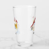 Monogram Letter A Merry kerstengel Snowman Glas (Links)