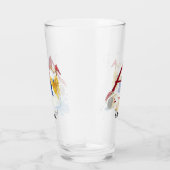 Monogram Letter A Merry kerstengel Snowman Glas (Rechts)