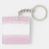 Monogram letter A met geborsteld roze glitter Sleutelhanger (Achterkant)