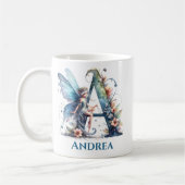 Monogram Letter A Met Naam Fee Koffiemok (Links)