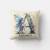 Monogram Letter A Met Naam Fee Kussen (Voorkant)