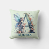 Monogram Letter A Met Naam Fee Kussen (Voorkant)