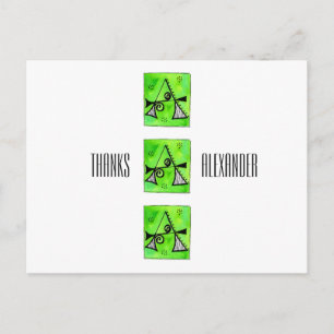 Monogram Letter A Naam Fysieke Dank u Briefkaart