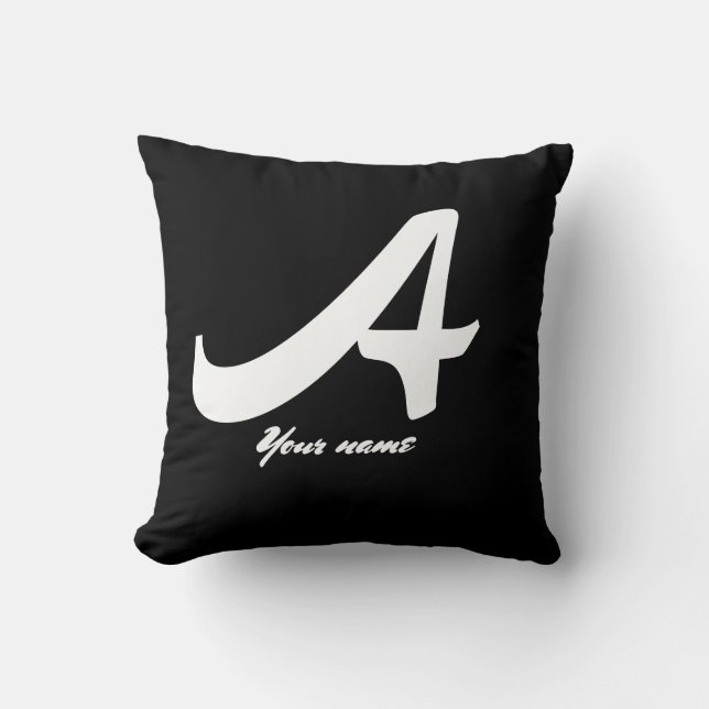 Monogram Letter A Naam op maat Worpkussen Kussen (Voorkant)