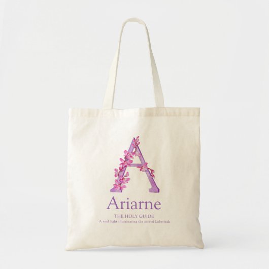 Monogram letter A orchidee aquarel Ariarne op maat Tote Bag (Voorkant)
