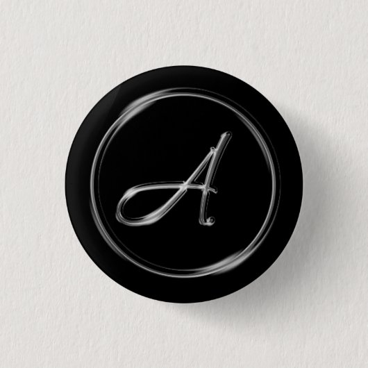 Monogram "Letter A" Ronde Button 3,2 Cm (Voorkant)
