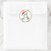 Monogram letter A, Santa hat Kerst sticker (Tas)