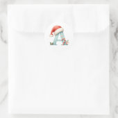 Monogram letter A, Santa hat Kerst sticker (Tas)