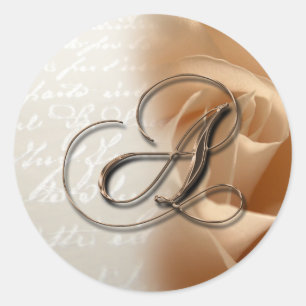 Monogram Letter A Wedding Envelope Seal Ronde Sticker