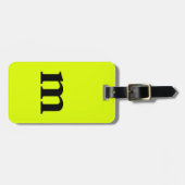 Monogram Letter Aanvankelijke Aangepaste Naam Neon Bagagelabel (Voorkant horizontaal)