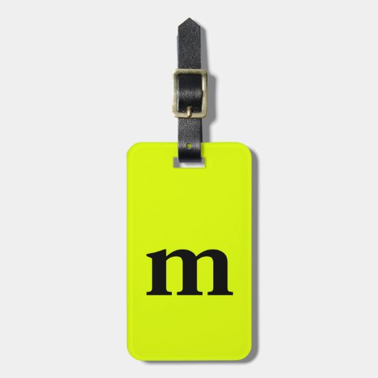 Monogram Letter Aanvankelijke Aangepaste Naam Neon Bagagelabel (Voorkant verticaal)