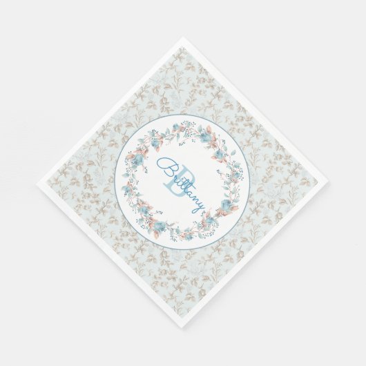 Monogram - letter B, aangepaste servetten (Hoek)
