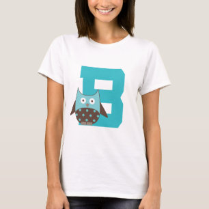 Monogram Letter B Alphabet Owl T-shirt