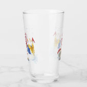 Monogram Letter B Angel Snowman Merry Kerstmis Glas (Links)