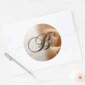 Monogram Letter B Bruiloft Envelop Afdichting Ronde Sticker (Envelop)