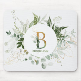 Monogram Letter B Fern & Succulent Muismat