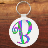 Monogram Letter B Fun Sleutelhanger (Voorkant)