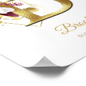 Monogram Letter B Gold Foil & Pink Floral Nursery Poster (Hoek)