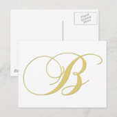 Monogram letter B gouden single Briefkaart (Voorkant / Achterkant)