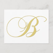 Monogram letter B gouden single Briefkaart (Voorkant)