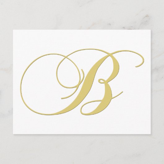 Monogram letter B gouden single Briefkaart (Voorkant)