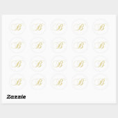 Monogram letter B gouden single Ronde Sticker (Vel)