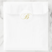 Monogram letter B gouden single Ronde Sticker (Tas)