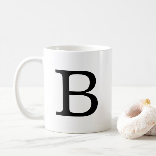 Monogram Letter B Klassieke Mok, 11 oz Koffiemok (Met donut)